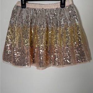 Cat & Jack Gold and Silver Sequin Mini Skirt